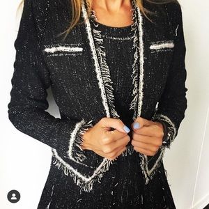 Rebecca Taylor Fringe Tweed Dress